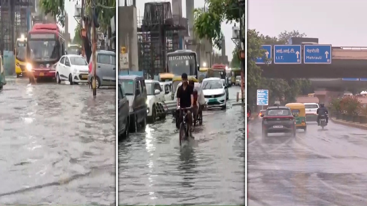 Delhi: રાજધાનીમાં વરસાદથી ભારે મુશ્કેલી, રસ્તાઓ પાણીમાં ગળાડૂબ