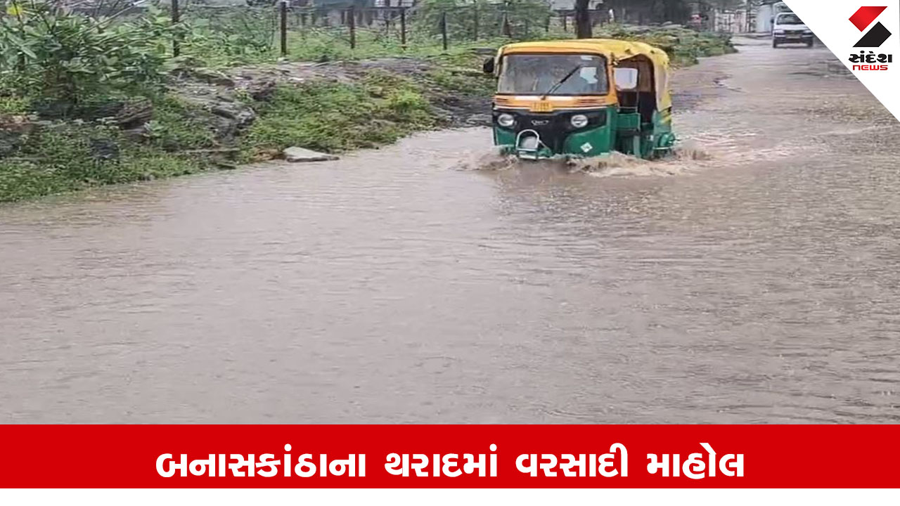 Banaskantha Rain News : થરાદમાં જામ્યો વરસાદી માહોલ, ગાજવીજ પવન સાથે વરસાદ વરસ્યો