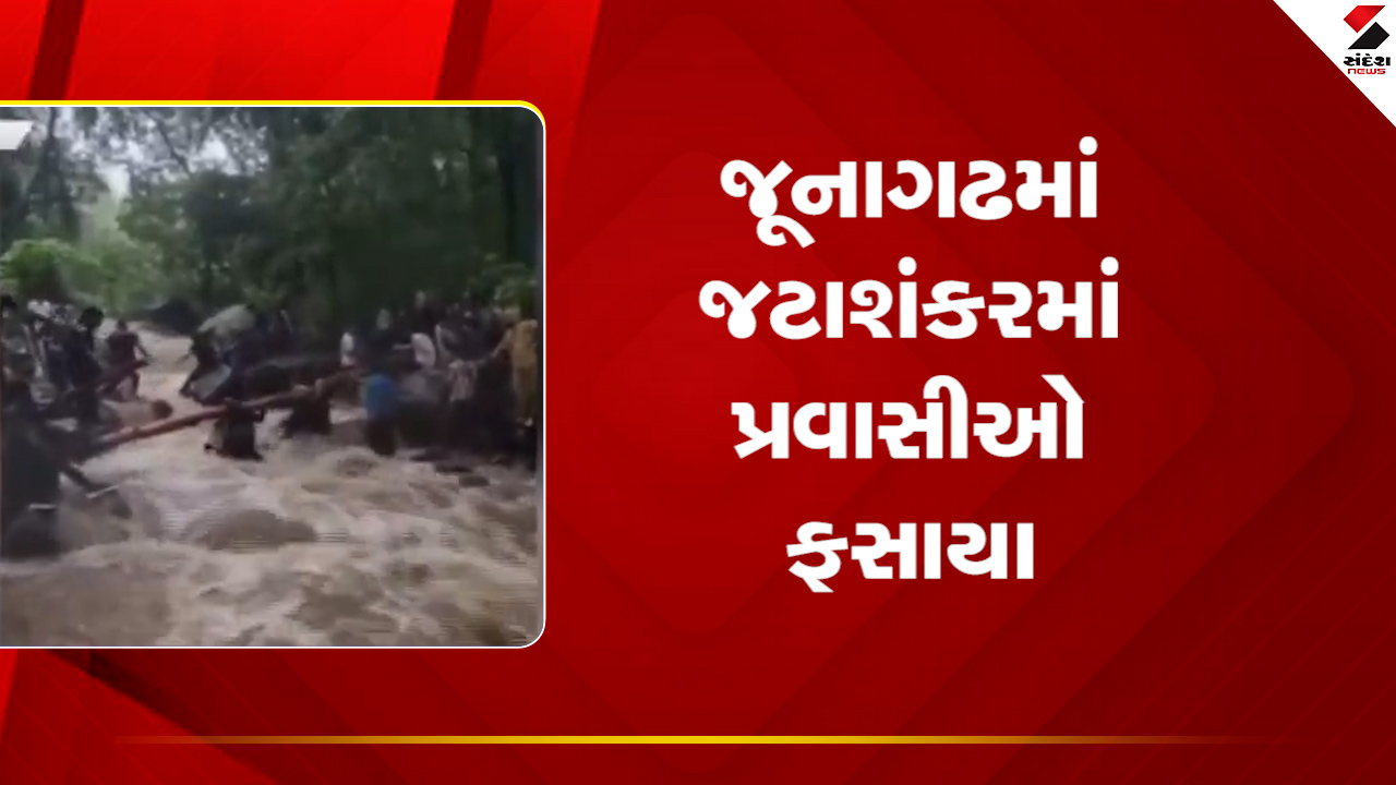 Junagadh : જટાશંકરમાં પ્રવાસીઓ ફસાયા, ઝાડ અને દોરડા વડે લોકોનું રેસ્ક્યુ કરાયુ, જુઓ VIDEO