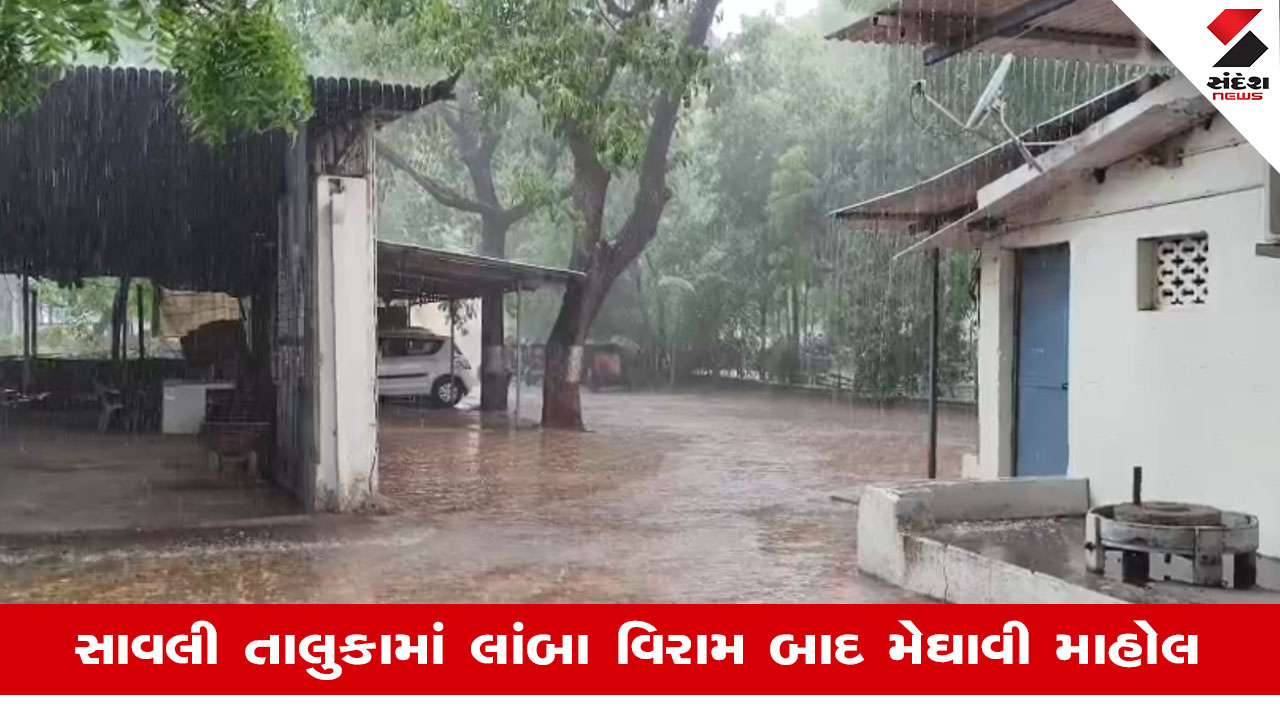 Vadodaraના સાવલીમાં મેઘરાજાની ધમાકેદાર એન્ટ્રી થતા વાતાવરણમાં ઠંડક પ્રસરી ગઈ.