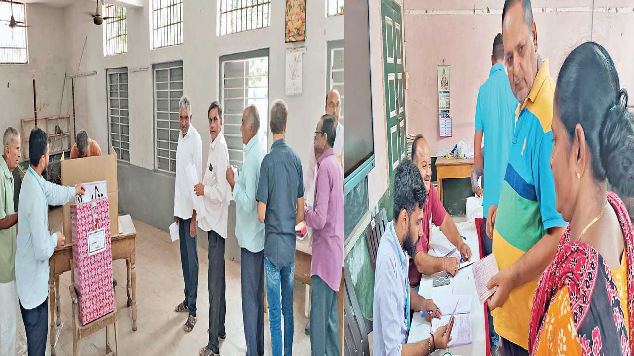 પાટણ: હાઈસ્કૂલ કેન્દ્ર પર મહેસાણા અર્બન બેંકની ચૂંટણીમાં મતદારો મતદાન કરવા ઉમટ્યા.