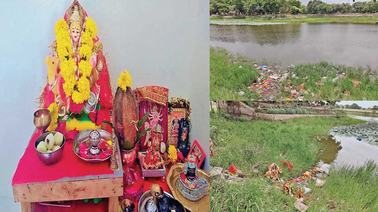 સુરેન્દ્રનગર: ઝાલાવાડમાં જાગરણ સાથે દશામા વ્રતનું સમાપન, મૂર્તિઓની અવદશા!