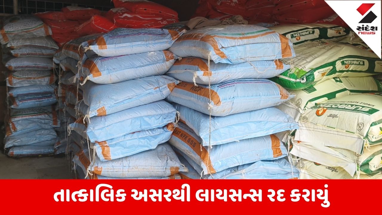 સાબરકાંઠા: ખાતરની અછત વચ્ચે વડાલીમાંથી 1100 બેગ ખાતરનો જથ્થો ઝડપાતા હડકંપ.