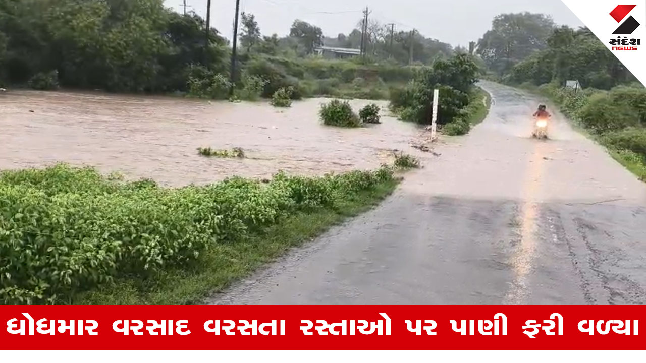 Talala ગીર પંથકમાં મેઘરાજાની ધમાકેદાર બેટિંગ, જેપુર-ધણેજ માર્ગ પર પાણી ફરી વળ્યા