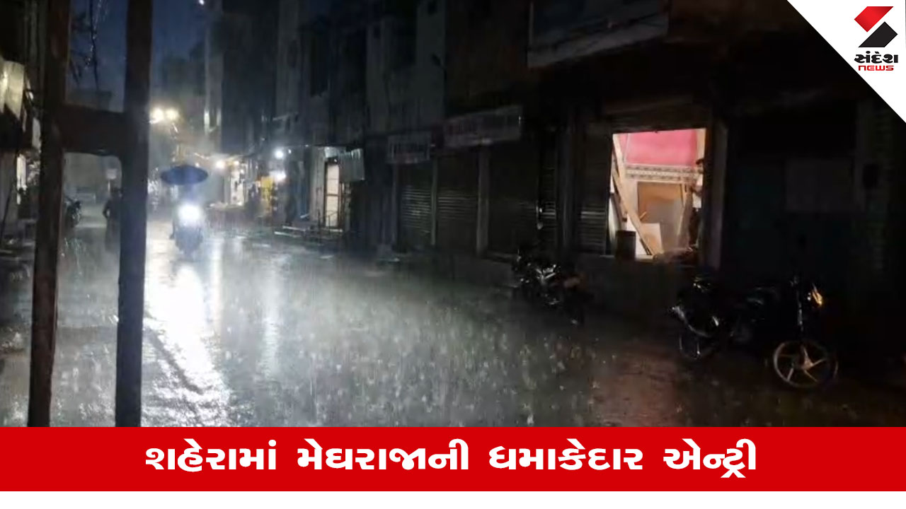 Panchmahalના શહેરામાં મેઘરાજાનું આગમન, ધોધમાર વરસાદ વરસતા ખેડૂતોમાં છવાયો આનંદનો માહોલ