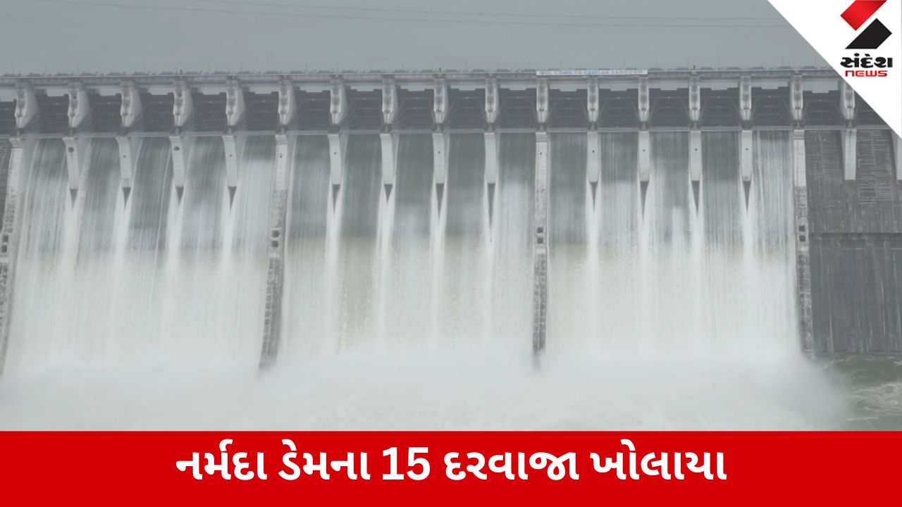 Narmada: સરદાર સરોવરની જળસપાટીમાં વધારો થયો, ડેમની સપાટી 136.74 મીટરે પહોંચતા 15 ગેટ ખોલાયા