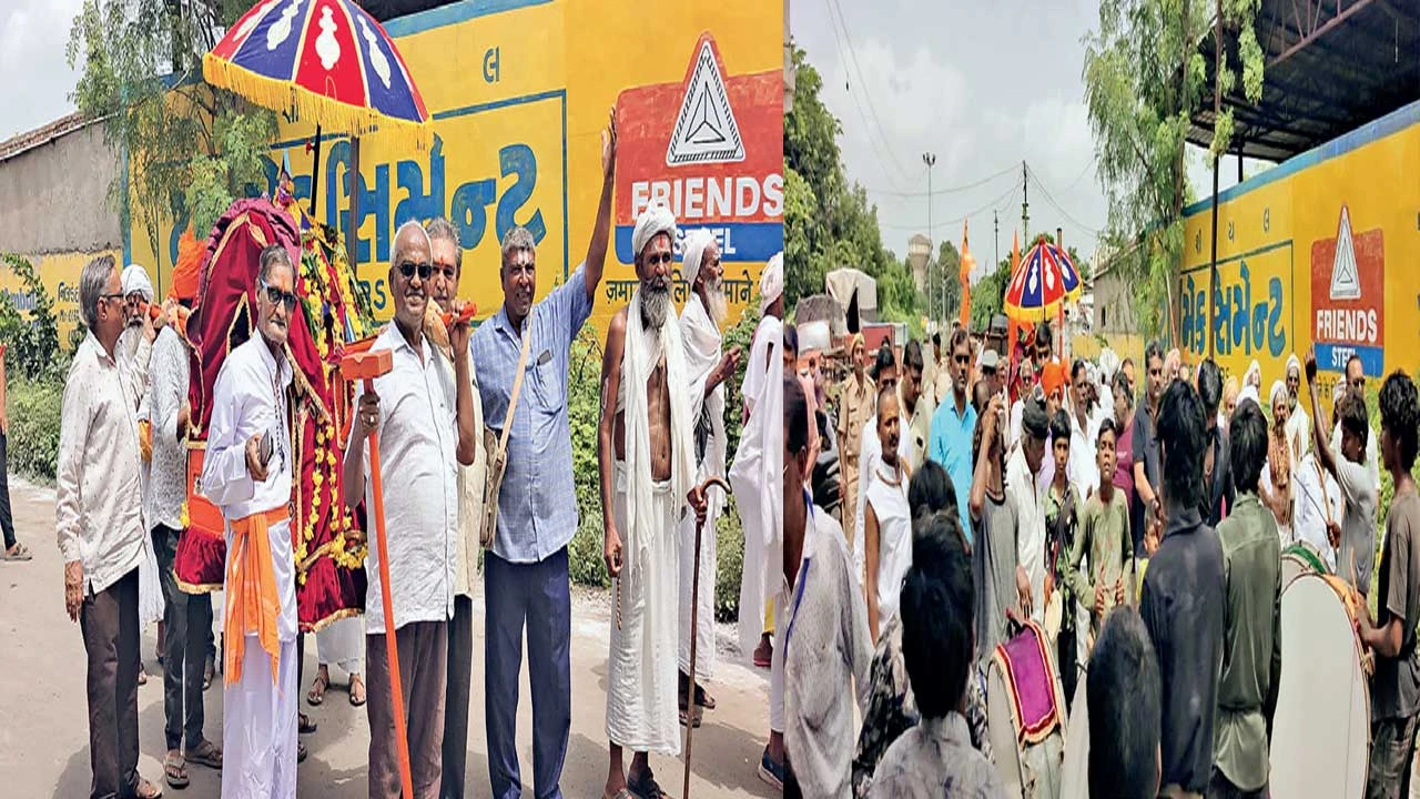 ધંધુકામાં 100 વર્ષ જૂની પરંપરાગત Palakhi Yatra ભવ્ય રીતે યોજાઈ.