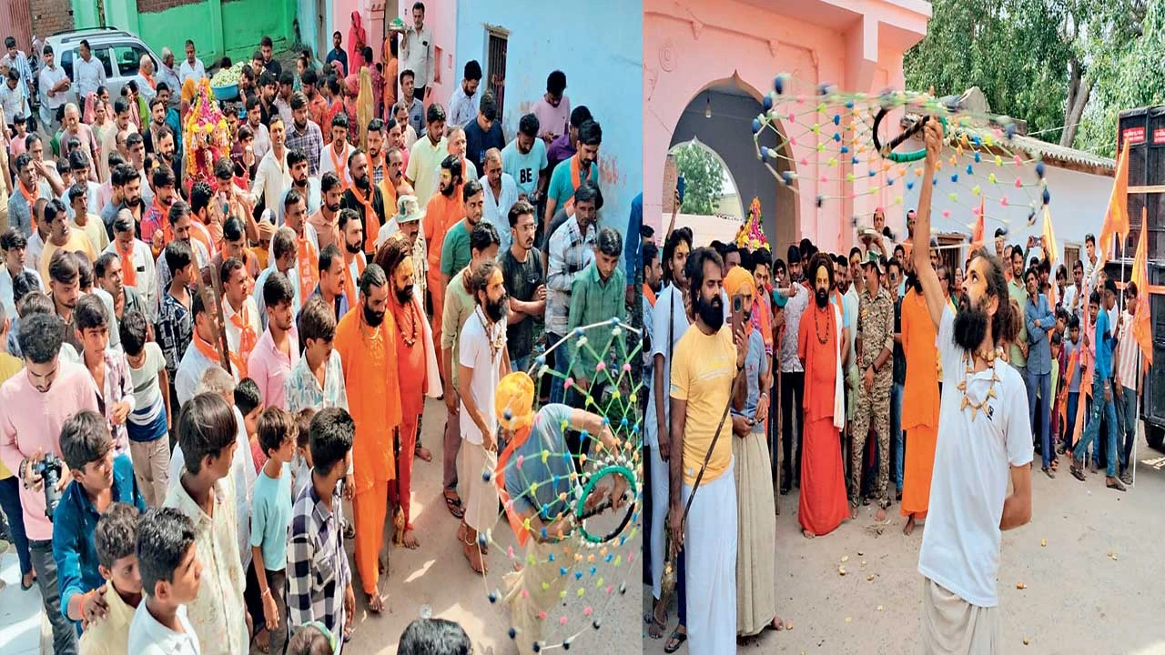  માંડલ: જળઝીલણીના શુભ અવસરે શ્રીહરિનો જળવિહાર એટલે કે ભગવાનનો નદીમાં સ્નાન કરવાનો પવિત્ર પ્રસંગ.