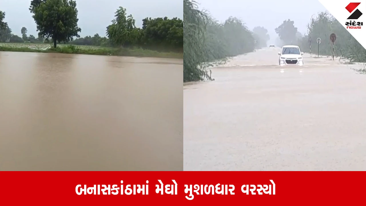 બનાસકાંઠા: દિયોદરમાં જળબંબાકાર, થરાદમાં NDRF અને SDRFની 1-1 ટીમ સ્ટેન્ડબાય રાખવામાં આવી.