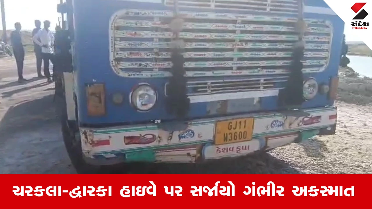 Dwarkaમાં ટ્રકચાલકે અકસ્માત સર્જીને એકજ પરિવારના બે સભ્યોનો લીધો જીવ