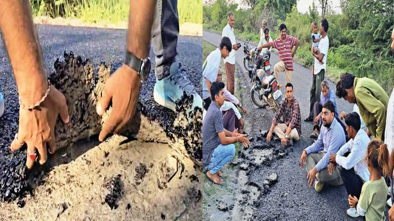 Mandal:ના વનપરડીથી આલમપુર સુધીનો રોડ વીસ વર્ષે બન્યો અને રોડની ગુણવત્તાને લઈ લોકોમાં રોષ