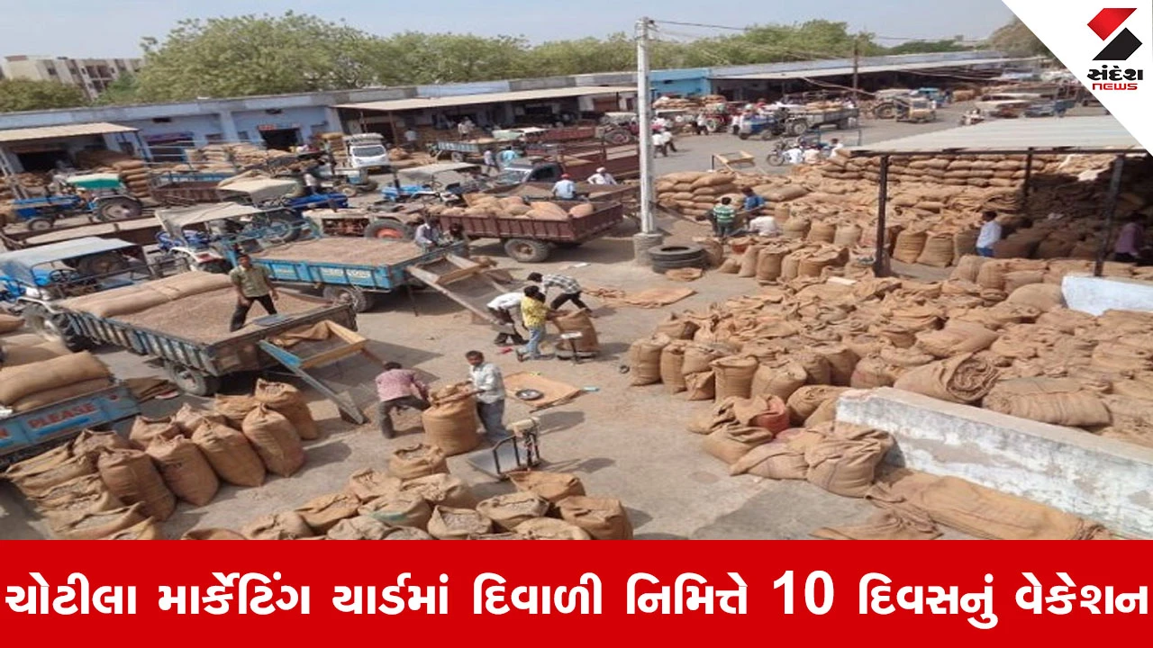 Chotila News : ચોટીલા માર્કેટિંગ યાર્ડમાં દિવાળી વેકેશન જાહેર, 17 ઓક્ટોબરથી 10 દિવસ માટે યાર્ડ બંધ રહેશે