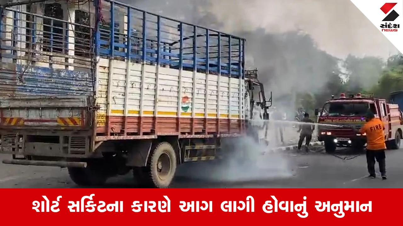 Valsadના પારડીમાં ITI નજીક એક ટ્રકમાં લાગી ભીષણ આગ, સદનસીબે જાનહાનિ ટળી