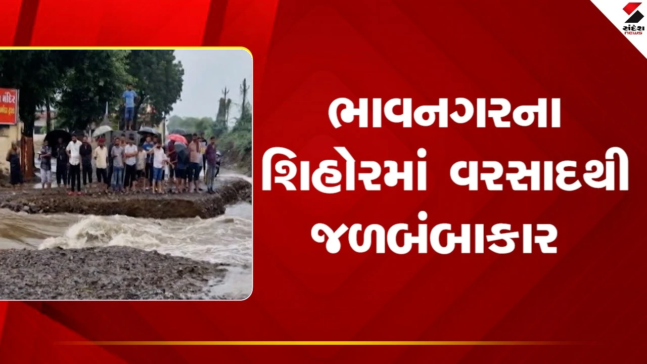 Bhavnagarનું શિહોર વરસાદના કારણે થયું જળબંબાકાર, ખેતરો બેટમાં ફેરવામાં અને લોકોના ઘરમાં પાણી ઘુસ્યા, જુઓ Video