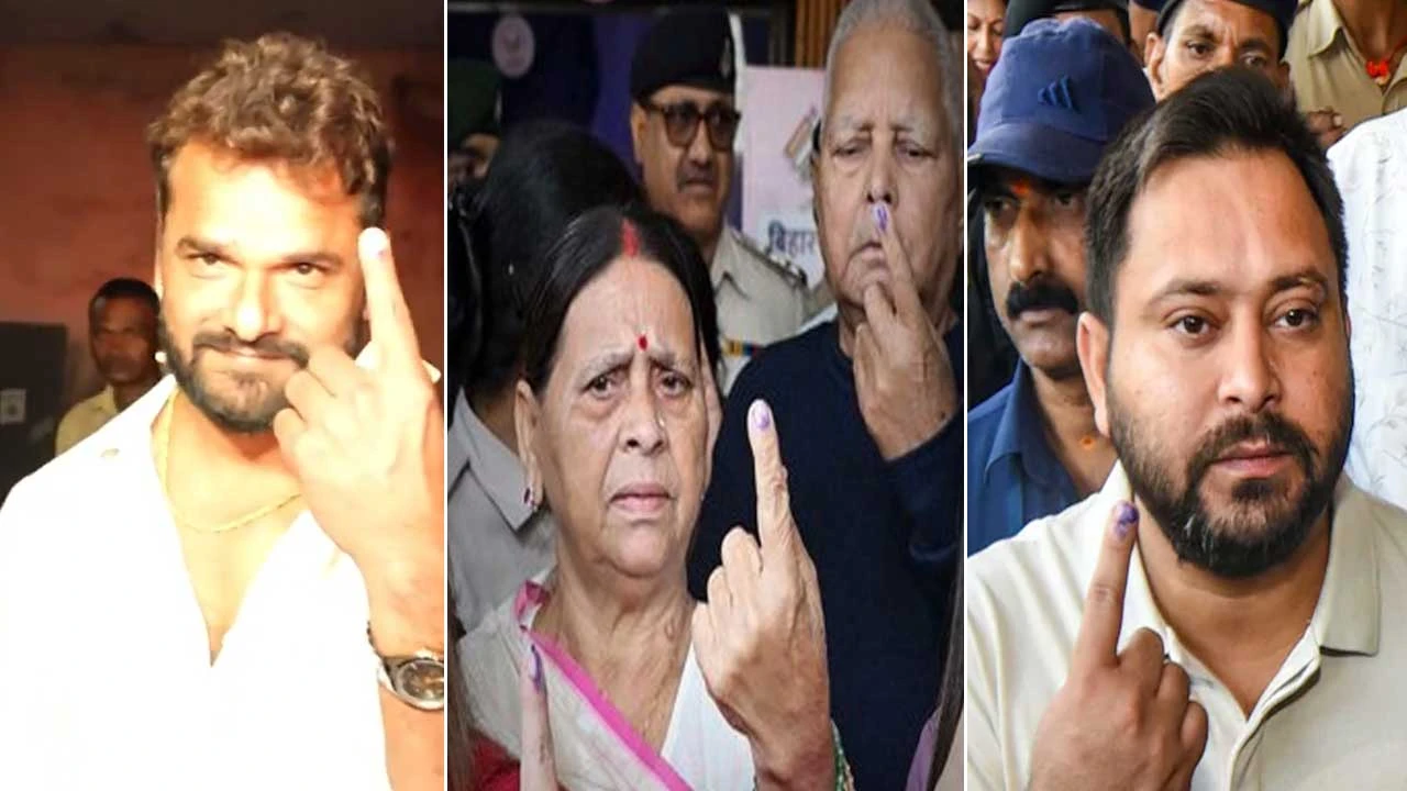 બિહાર Election Voting Day: લાલુ યાદવ પરિવારે મતદાન કર્યું.