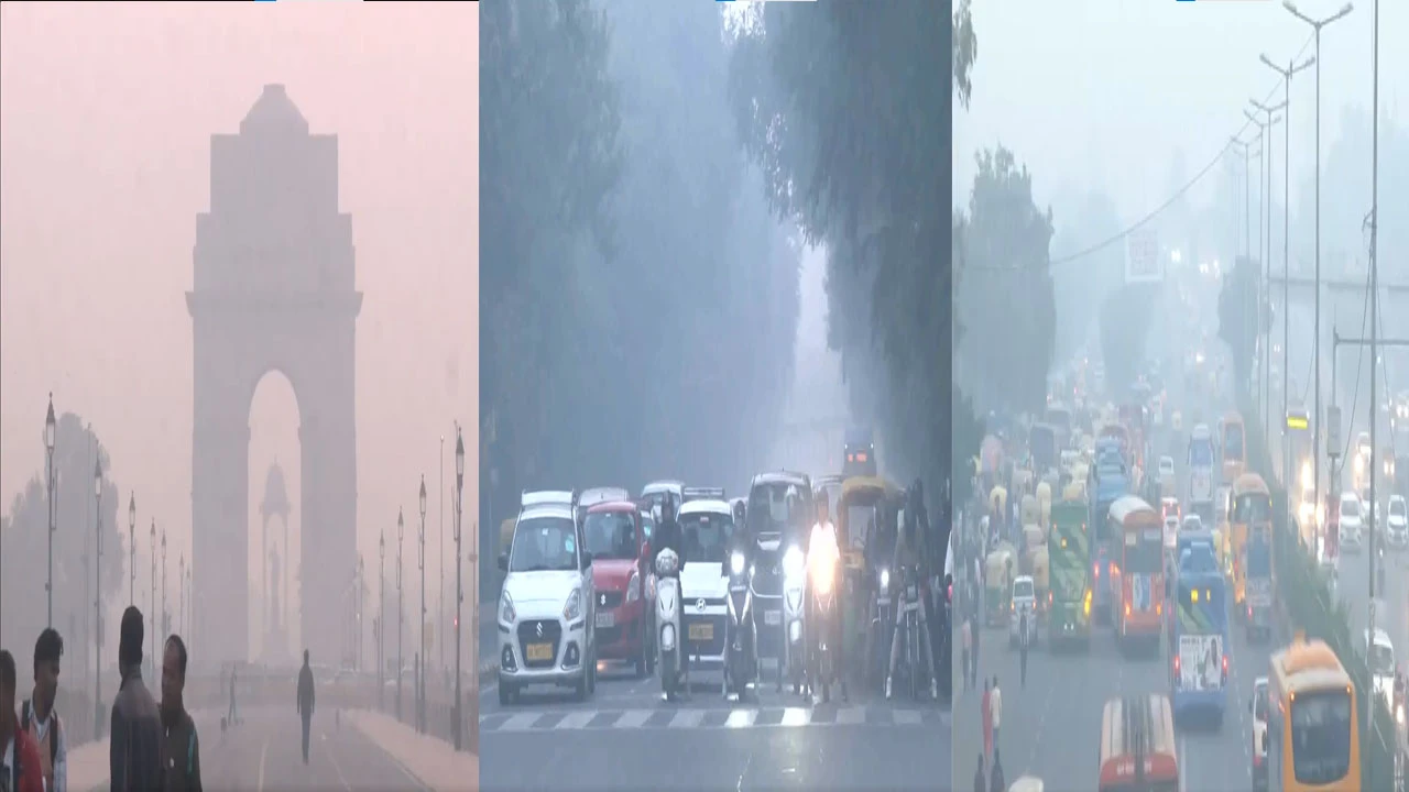 રાજધાની દિલ્હીમાં પ્રદૂષણ વધ્યું, ગાઢ ધુમ્મસ છવાઇ
