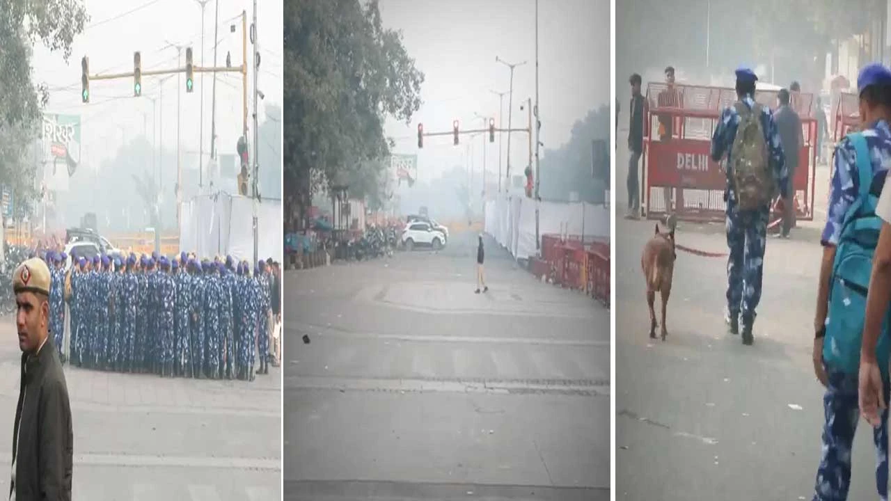 જ્યાં બ્લાસ્ટ થયો ત્યાંની સ્થિતિ અને લાલ કિલ્લા પાસે કડક સુરક્ષા વ્યવસ્થા.