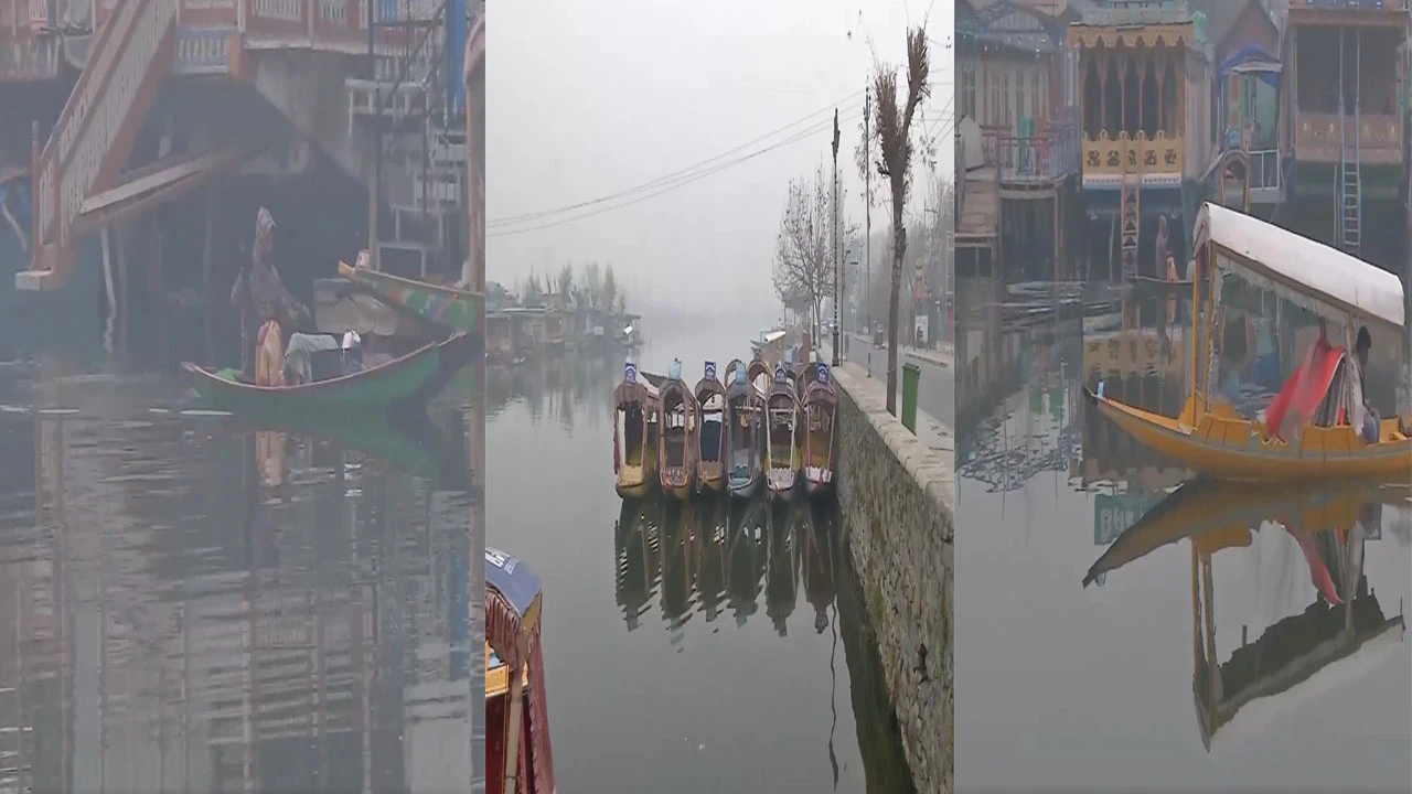 શ્રીનગરમાં દાલલેકનું મનમોહક દૃશ્ય: અત્યાર સુધીની સિઝનનો સૌથી ઠંડો દિવસ.