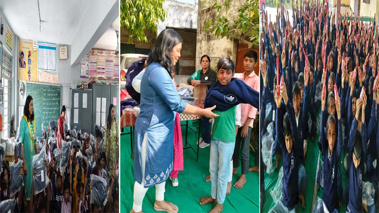 ઠંડીમાં બાળકોને મળી સ્વેટરની હૂંફ, શિયાળા માં પણ જળવાયેલો રહ્યો બાળકોની હાજરીનો રેશિયો