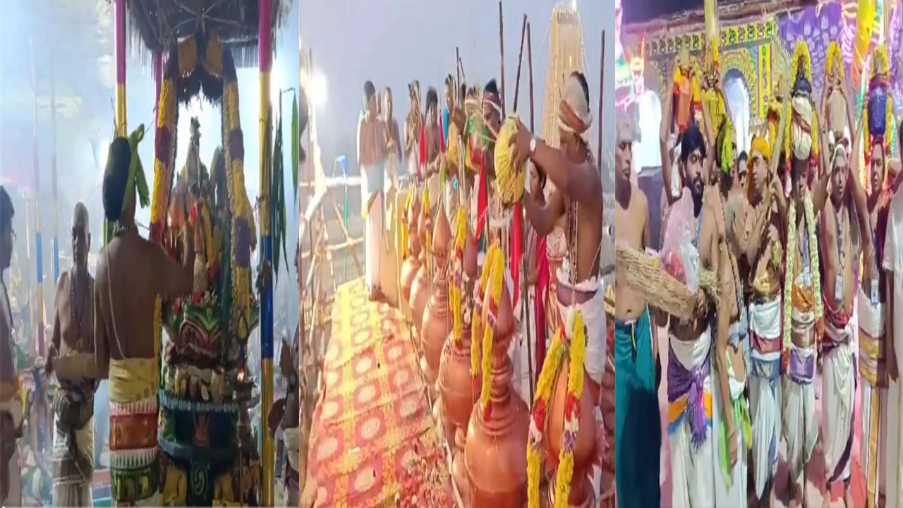 કાંચીપુરમના એકામ્બરણાથર મંદિરમાં 17 વર્ષ પછી મહાકુંભાભિષેકમ યોજાયો.