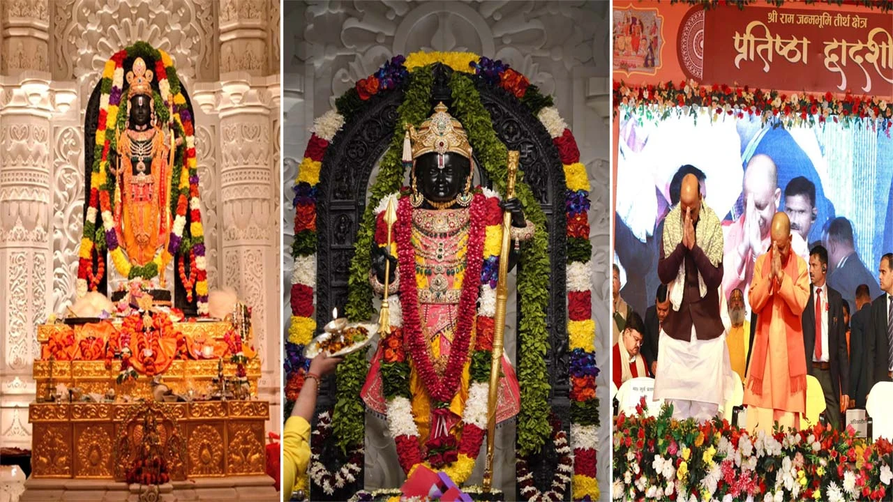 અયોધ્યામાં યોગી આદિત્યનાથ અને રાજનાથ સિંહે કર્યા રામલ્લાના દર્શન, રામ મંદિરમાં પ્રતિષ્ઠા દ્વાદશી સમારોહની જુઓ સુંદર તસવીરો 