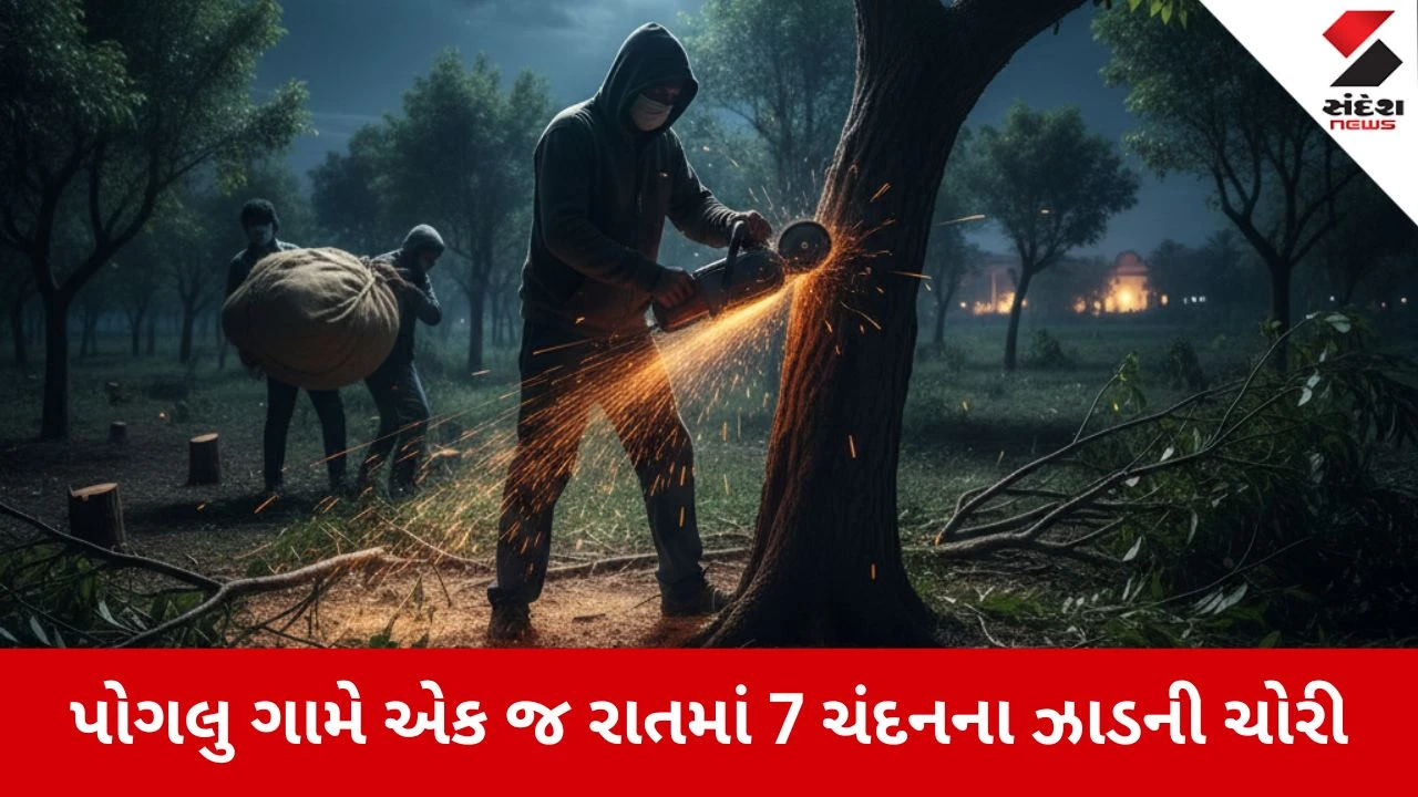 Sabarkantha News: ચંદન તસ્કરોનો તરખાટ, એક જ રાતમાં 7 ઝાડની ચોરી 