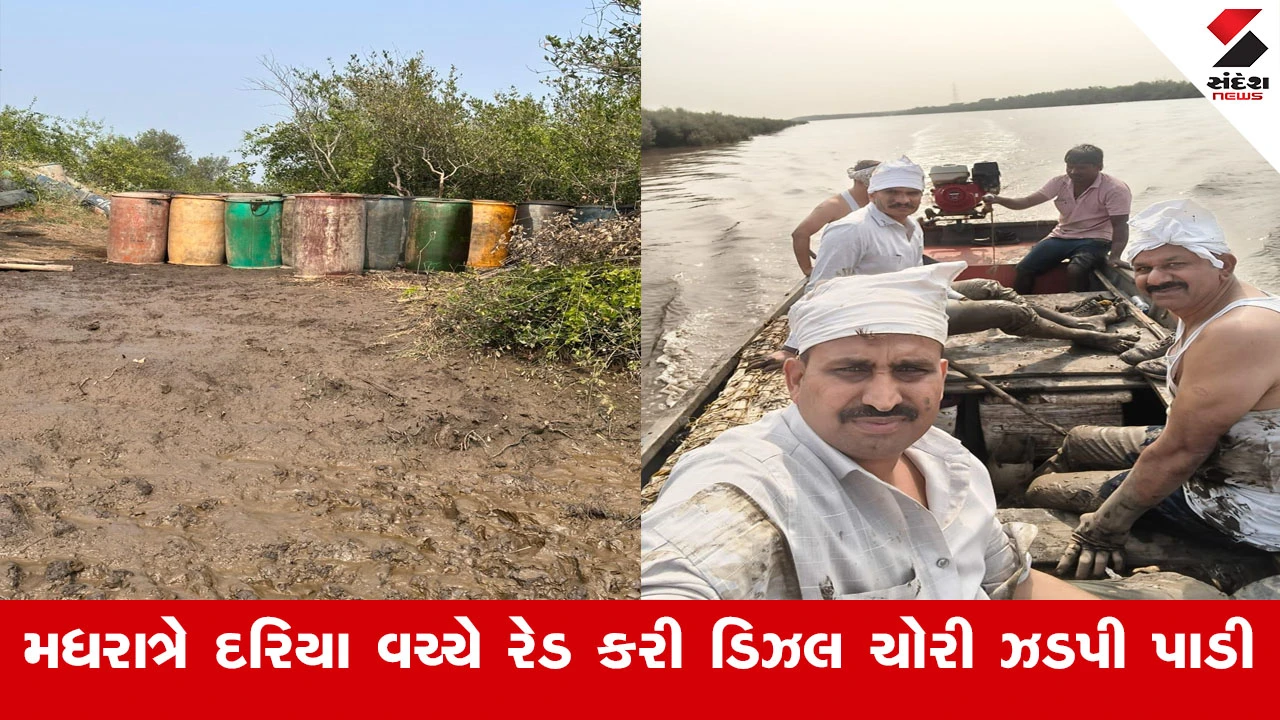 Surat News : સુરતના ડુમસના દરિયાકાંઠે મધરાત્રે SOG ત્રાટકી, દરિયા વચ્ચે રેડ કરી ડીઝલ ચોરી ઝડપી પાડી 