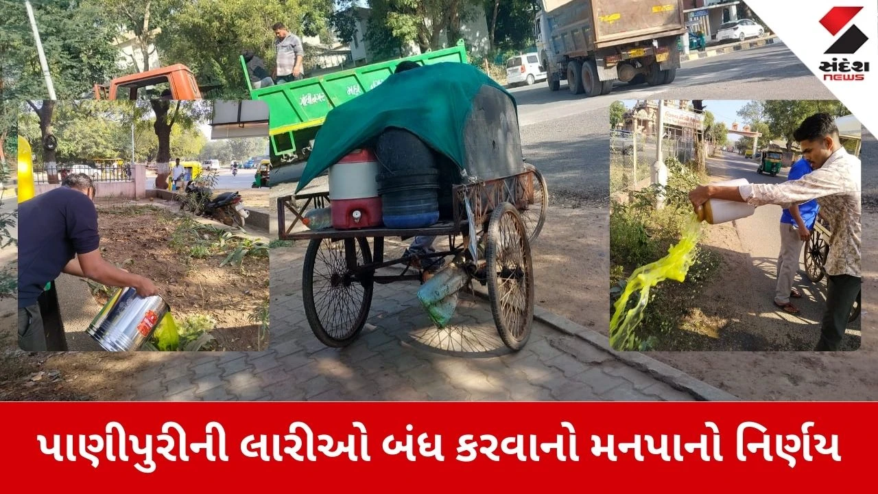 Gandhinagar News: ટાઇફોઇડના કેસ મામલે પાડાના વાંકે પખાલીને ડામ, ગાંધીનગર મનપાએ બંધ કરાવી પાણીપુરીની લારીઓ 