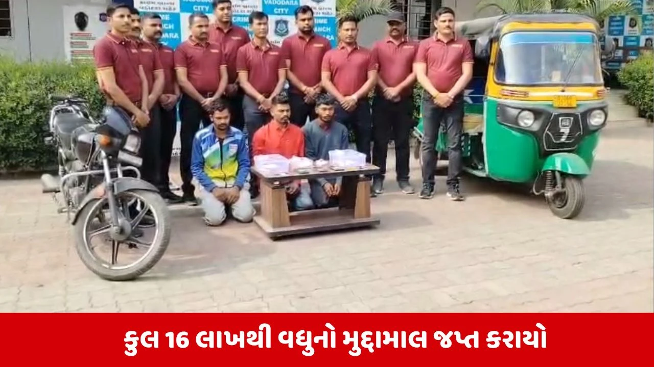 Vadodara : વડોદરા પોલીસને મળી સફળતા, મકાન ભાડે રાખી ચોરી કરતી ગેંગ ઝડપાઇ 