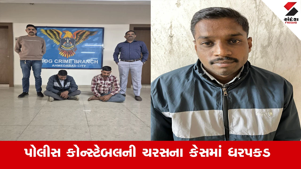 Ahmedabad News : અમદાવાદમાં ફરજ બજાવતા પોલીસ કોન્સ્ટેબલની ચરસના કેસમાં ધરપકડ, SOG પોલીસે શૈલેષસિંહ ચૌહાણને ઝડપી પાડયો 