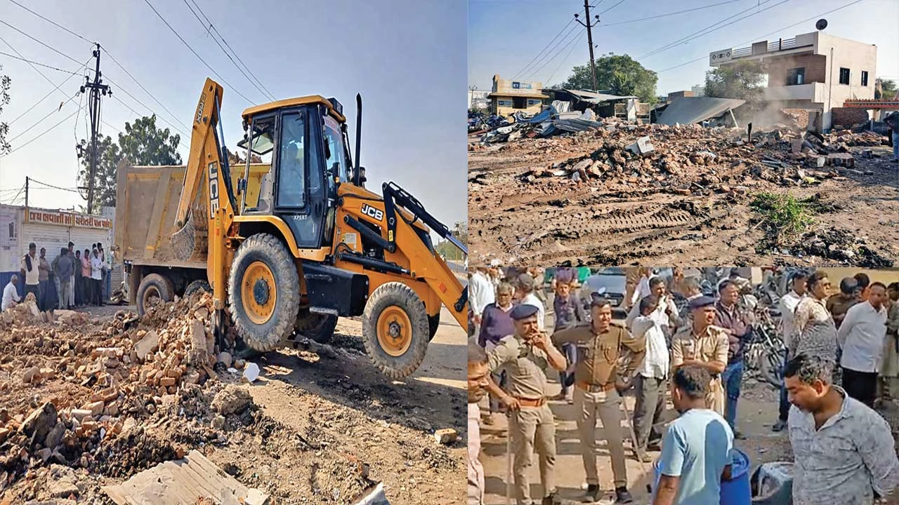Ahmedabad: હાઈવે પર જખવાડા પાસેના ગેરકાયદે દબાણો તોડી પડાયા 