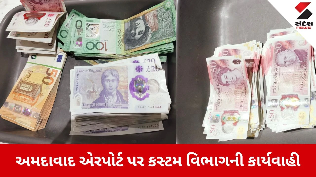 Ahmedabad:  એરપોર્ટ પર પરથી બેંગકોક જતા બે મુસાફરો પાસેથી 43 લાખની વિદેશી ચલણી નોટો ઝડપાઈ 