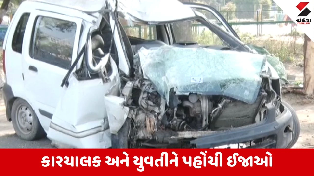 Gandhinagar: સેક્ટર 6-7 કટ પાસે બેફામ કારચાલકે સર્જ્યો અકસ્માત, યુવતીને અડફેટે લઇ કાર ઝાડ સાથે અથડાઈ 