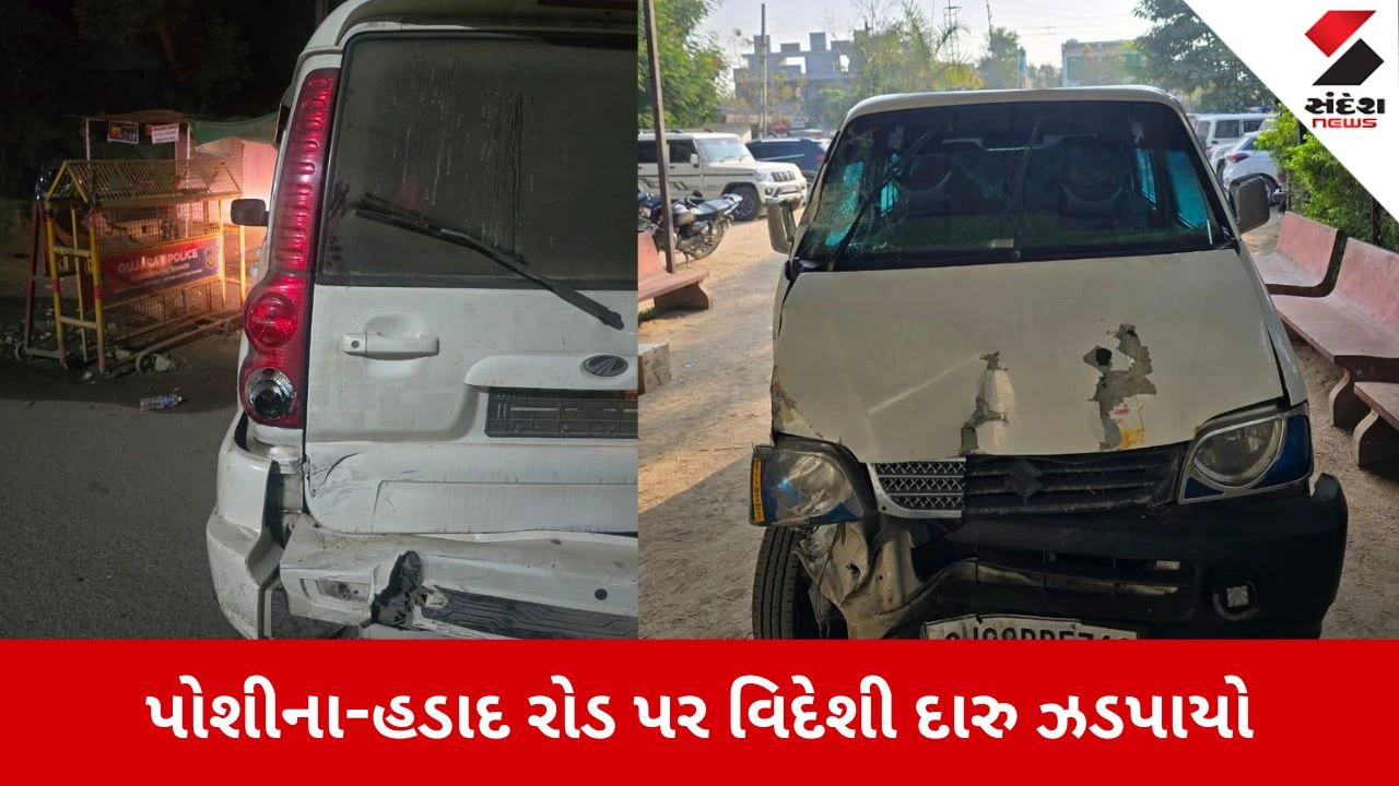 Sabarkantha: પોશીના-હડાદ રોડ પર પોલીસે ફિલ્મી ઢબે પીછો કરી દારૂ ભરેલી ઇકો ગાડી ઝડપી પાડી 