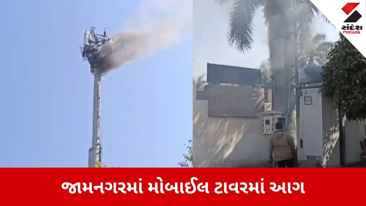 Jamnagar: એમ્યુઝમેન્ટ પાર્ક પાસે મોબાઈલ ટાવરમાં ભીષણ આગ, વાયરિંગ બળીને ખાખ 