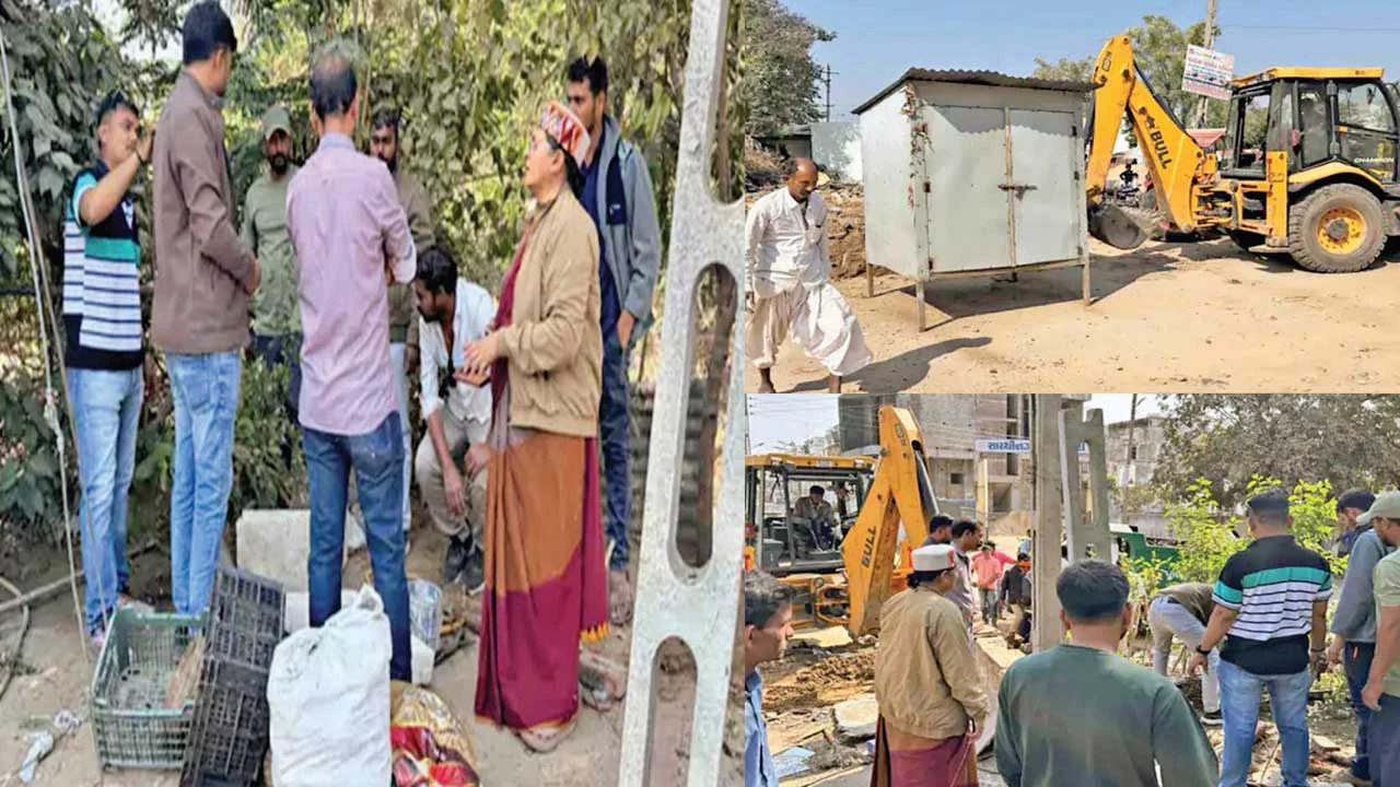 Patan: અંબાજી નેળિયા વિસ્તારમાં ગેરકાયદેસર દબાણો હટાવાયા 