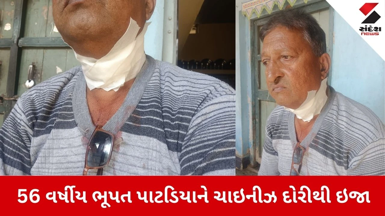 Amreli News: આધેડના ગળામાં 7 ટાંકા આવ્યા, માંડ બચ્યો જીવ 