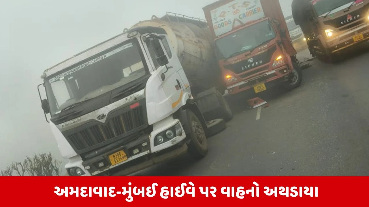 Surat: નેશનલ હાઈવે 48 પર વિઝિબલિટી ઘટી,ભારે ધુમ્મસને પગલે હાઈવે પર અકસ્માતની વણઝાર 