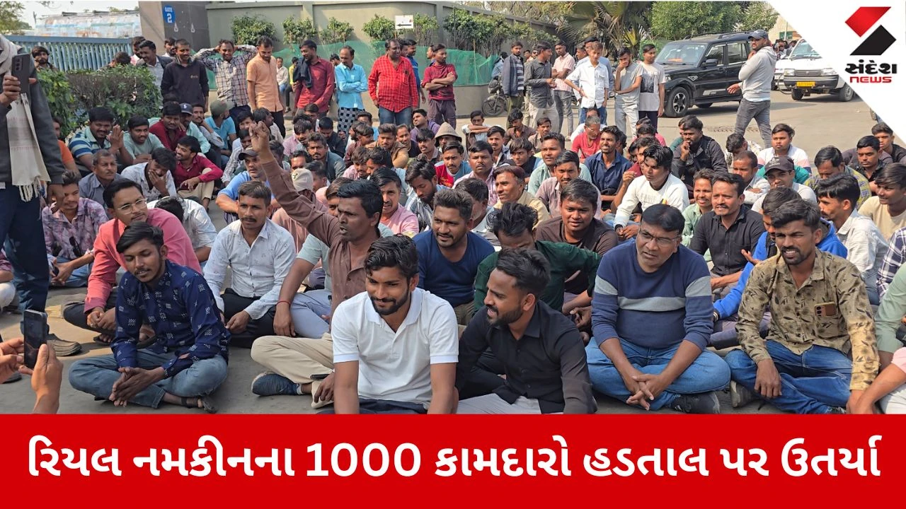 Kheda News: રિયલ નમકીનના પ્રોડક્શન પર બ્રેક, લક્ષ્મી સ્નેક્સના 1,000 કામદારો હડતાલ પર ઉતર્યા 