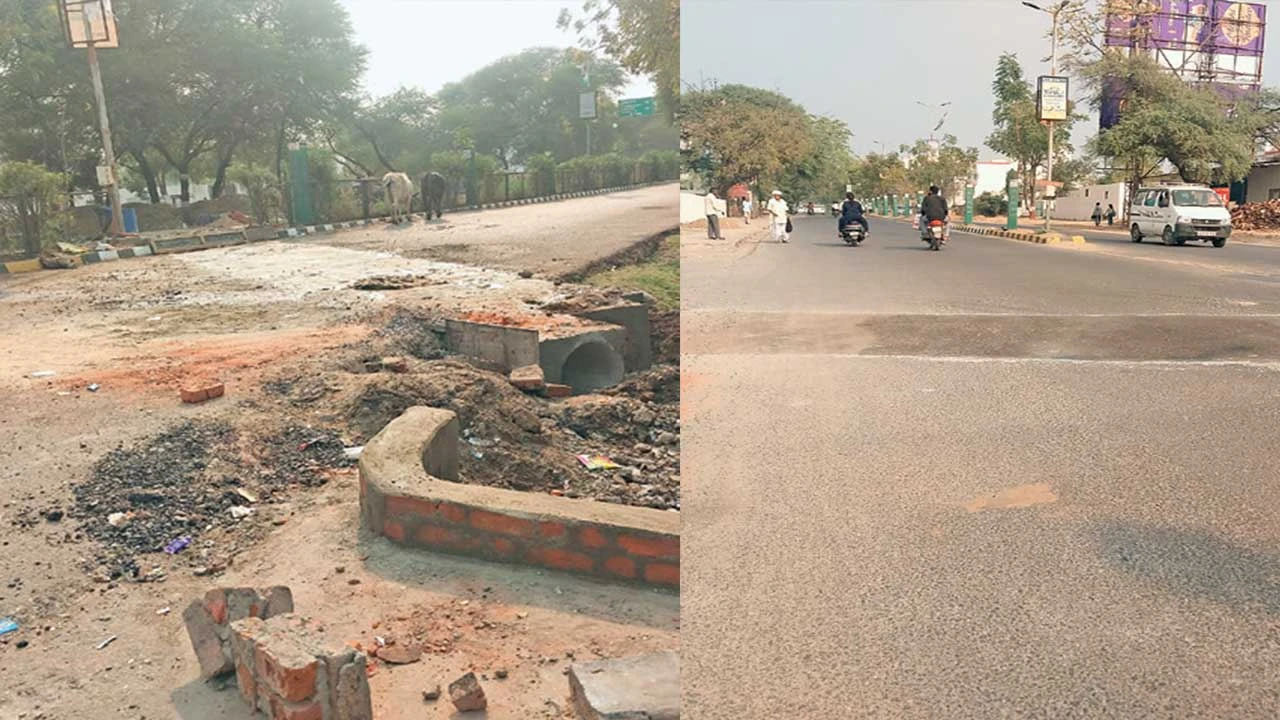 Mahesana: પરેશાન । રાધનપુર રોડ ઉપર આઈકોનિક રોડના ધીમીગતિથી ચાલતા કામથી સ્થાનિક અકળાયા