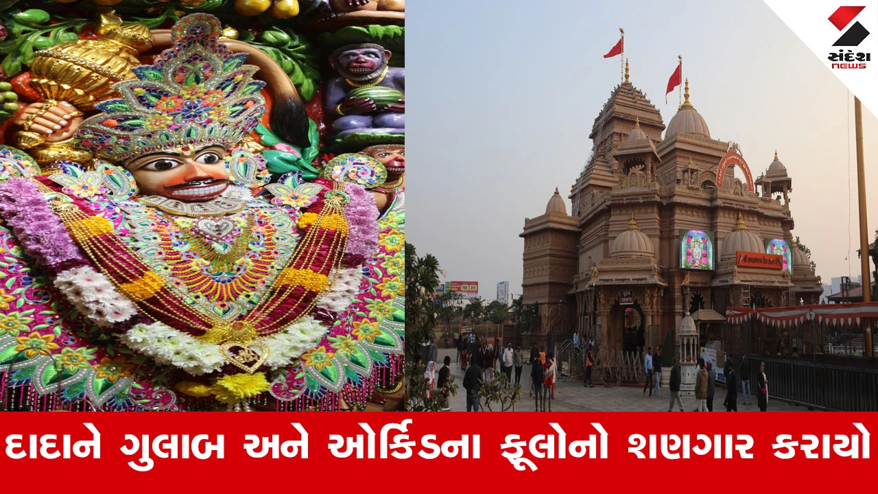 BasantPanchami 2026 : વસંતપંચમી નિમિત્તે શ્રીકષ્ટભંજનદેવ દાદાને ગુલાબ અને ઓર્કિડના ફૂલોનો દિવ્ય શણગાર કરાયો 