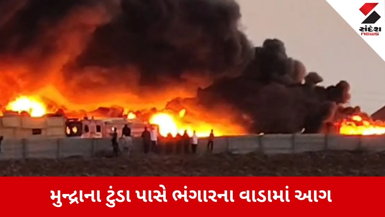 Kutch: ટુંડા-નાના ભાડિયા વચ્ચે ભંગારના વાડામાં ભીષણ આગ, આકાશમાં ધુમાડાના ગોટેગોટા છવાયા 
