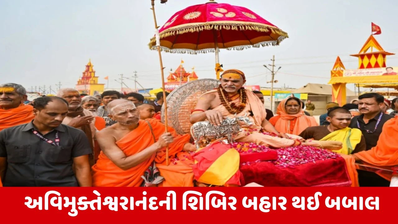 Prayagraj: અવિમુક્તેશ્વરાનંદની શિબિર બહાર અસામાજિક તત્વો દ્વારા હંગામો મચાવવામાં આવ્યો.