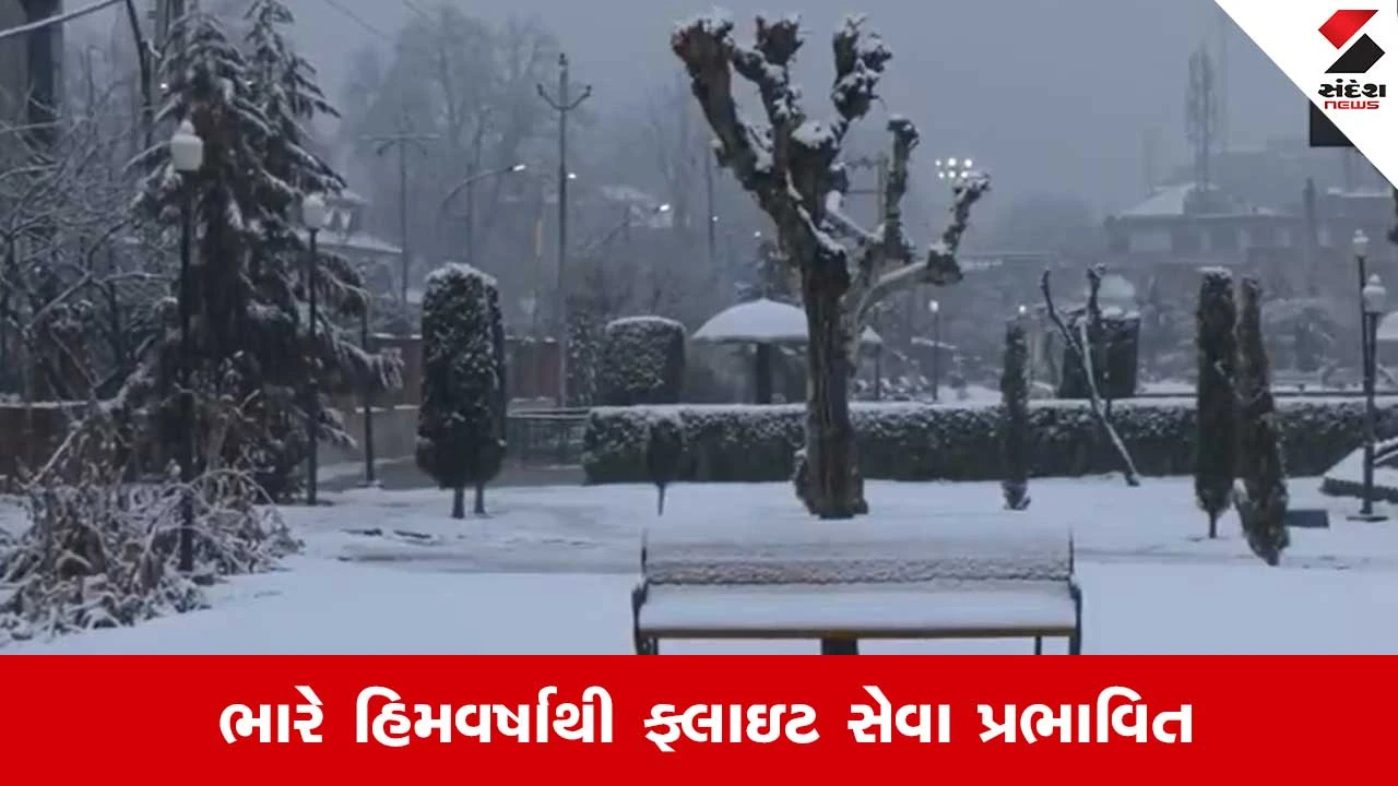 Srinagar એરપોર્ટ પર હિમવર્ષાનો કહેર, તમામ ફ્લાઇટ રદ, અનેક પર્યટકો ફસાયા 