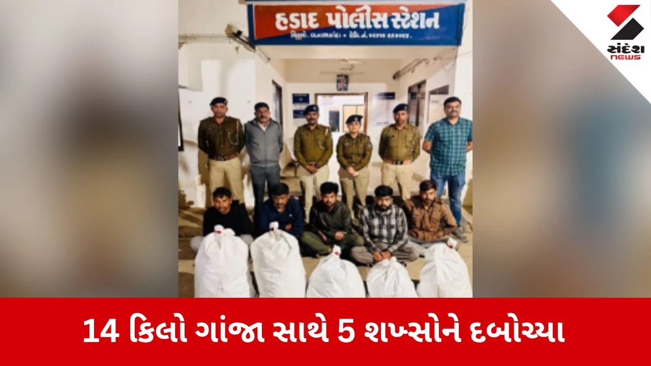 Banaskantha News: 14 કિલો ગાંજા સાથે 5 શખ્સો ઝડપાયા 