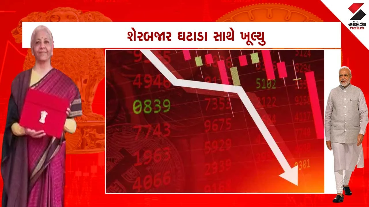 બજેટ પહેલાં રોકાણકારોની સતર્કતા, સેન્સેક્સ અને નિફ્ટી લાલ નિશાનમાં ખૂલ્યા.