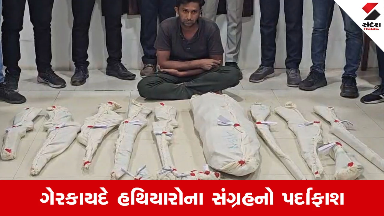 Panchmahal News : ગોધરામાં હથિયારોની હેરાફેરીનું નેટવર્ક? 2 ડબલ બેરલ બંદૂક અને 6 એરગન સાથે એકની ધરપકડ 