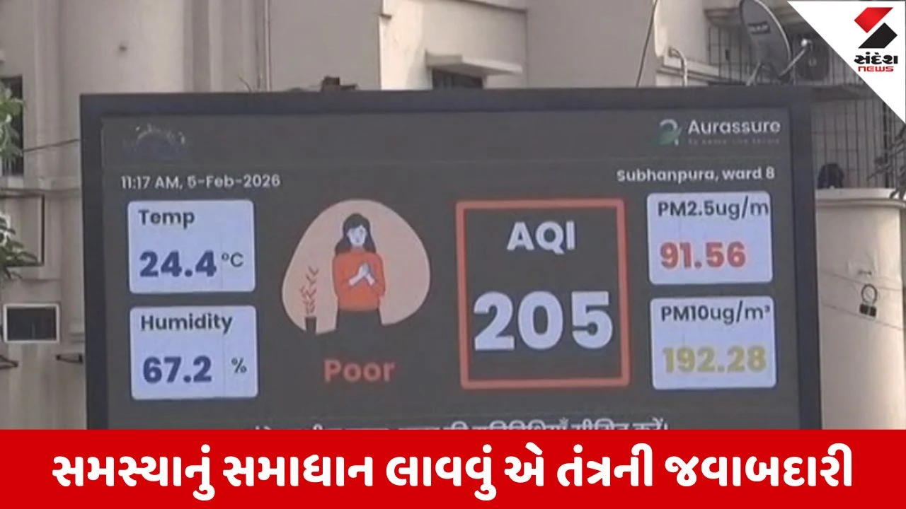 Vadodara : પ્રદૂષણ ઘટાડવા પાલિકા એક્શન મોડમાં, શહેરની એલઇડી સ્ક્રીન પર દર્શાવાઇ રહ્યા છે AQI ડેટા 