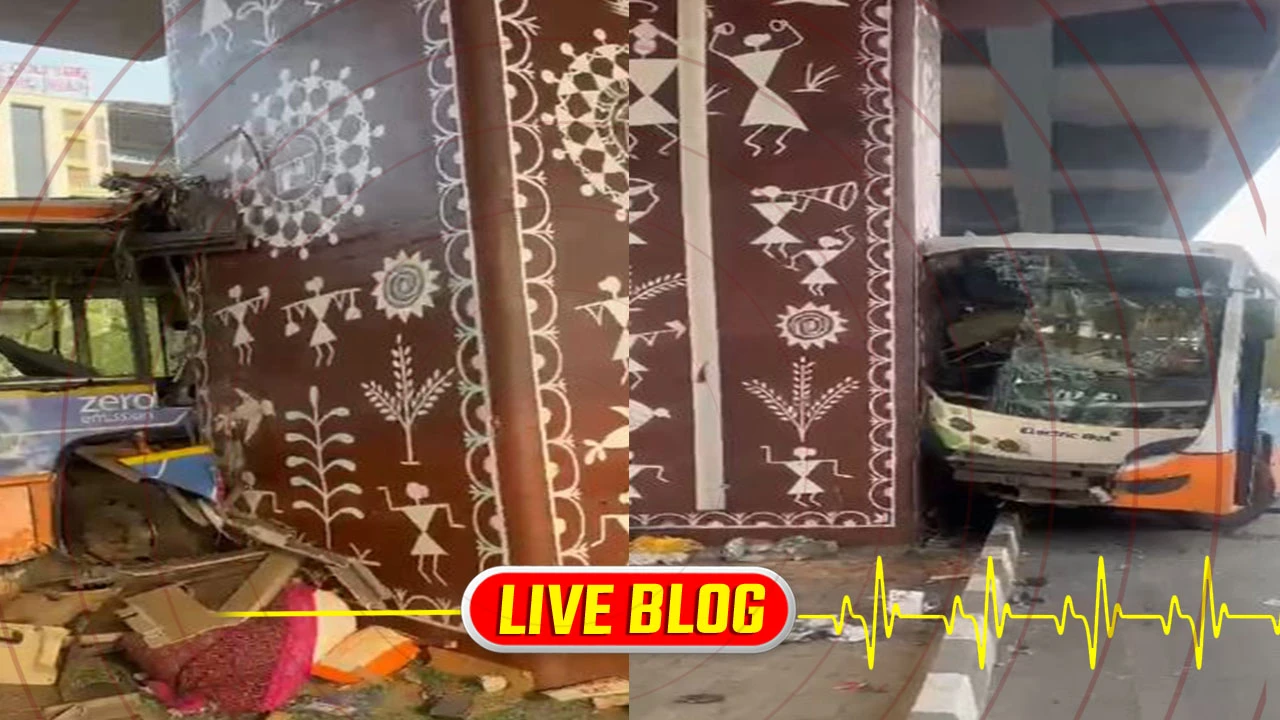 Gujarat Latest News Live : અમદાવાદના સોલા સિવિલ પાસે અકસ્માત, BRTS બસ ધડાકાભેર બ્રિજના થાંભલે અથડાઇ 