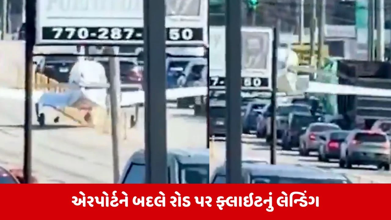 જ્યોર્જિયામાં એરપોર્ટને બદલે રોડ પર પ્લેન ક્રેશ લેન્ડિંગ